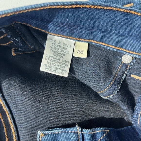 Women's Rag & Bone Jeans Blue Joshua 26 Slim Stretch Skinny Ankle City Classic - Picture 4 of 11